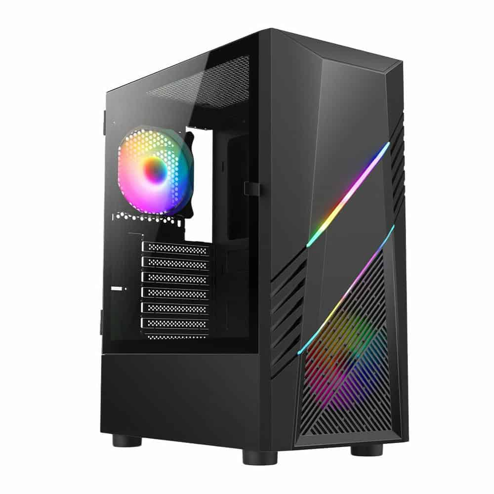 Vida Eos Black Tempered Glass ATX PC Gaming Case